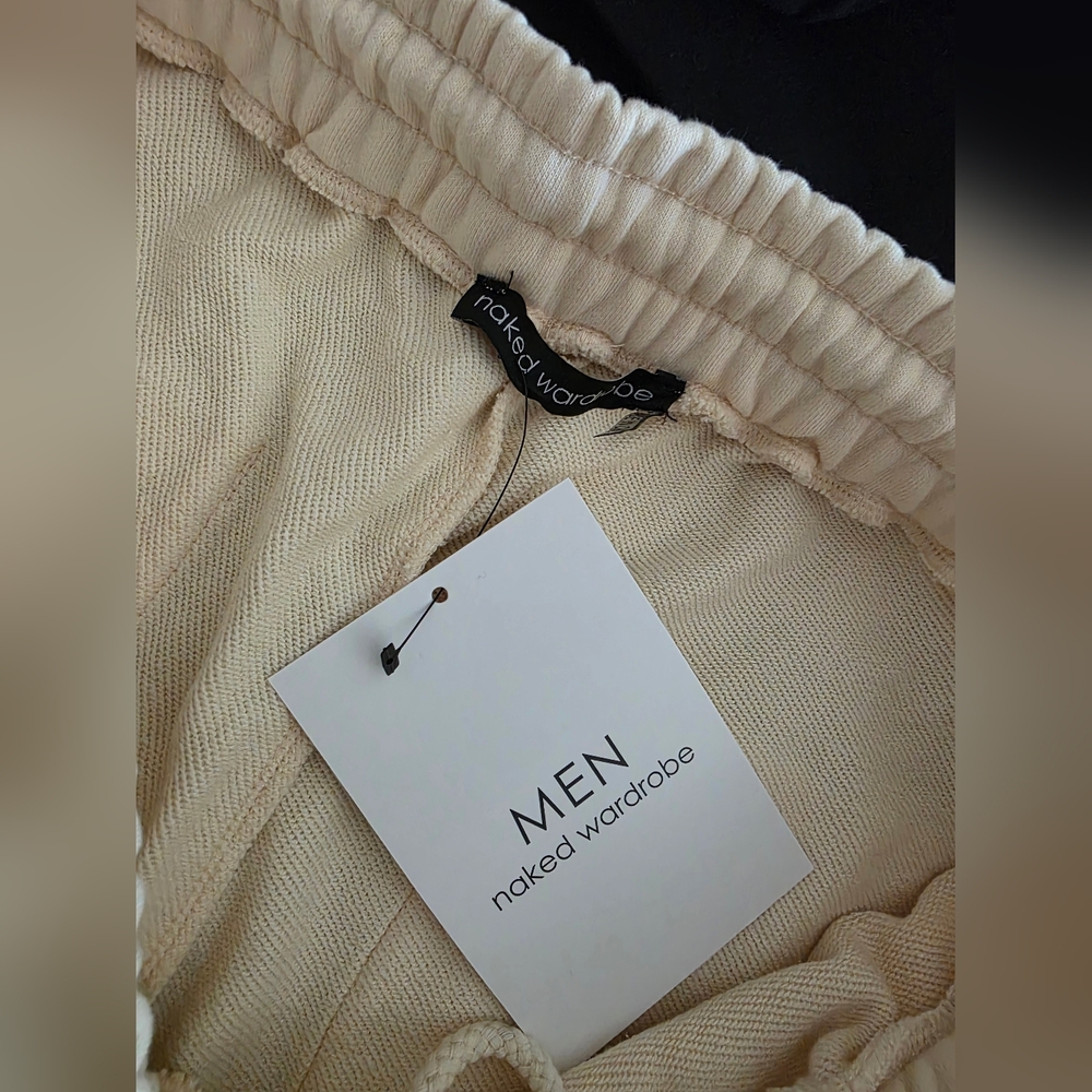 Naked Wardrobe Men's Cream Pants